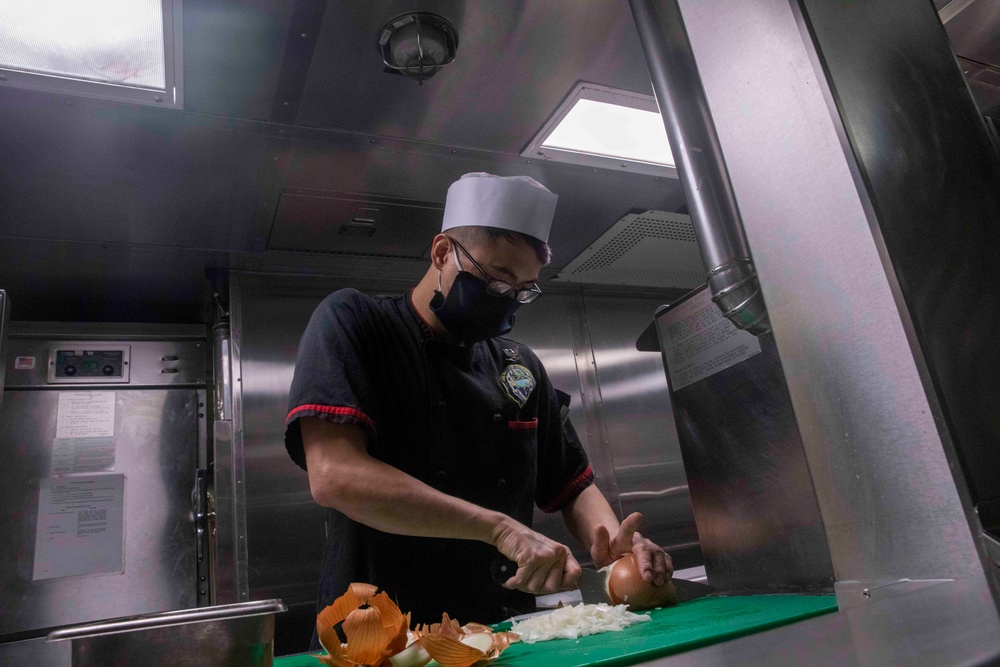 Culinary Specialists Aboard USS Ralph Johnson (DDG 114) Prepare a Meal