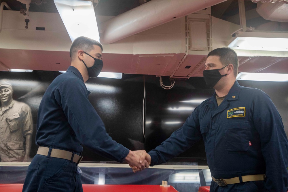 Sailors Re-Enlist Aboard USS Ralph Johnson (DDG 114)