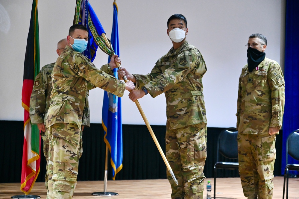 46th Expeditionary Attack Squadron Change of Command ceremony