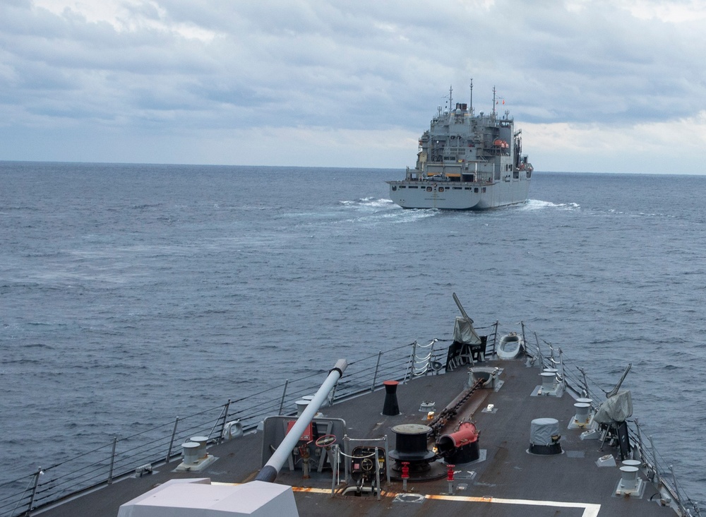 USS Ralph Johnson Conducts Replenishment-at-Sea