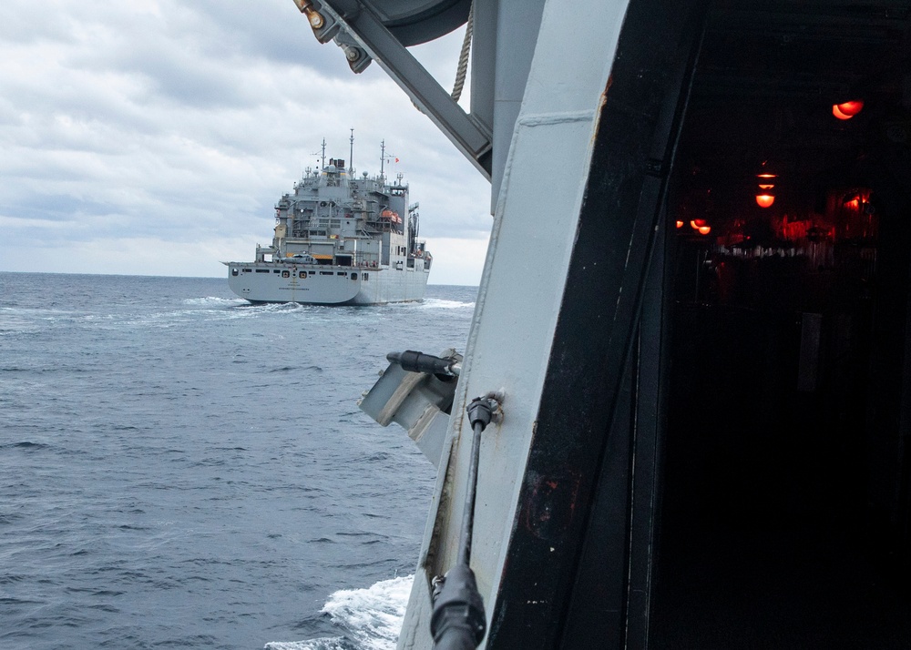 USS Ralph Johnson Conducts Replenishment-at-Sea