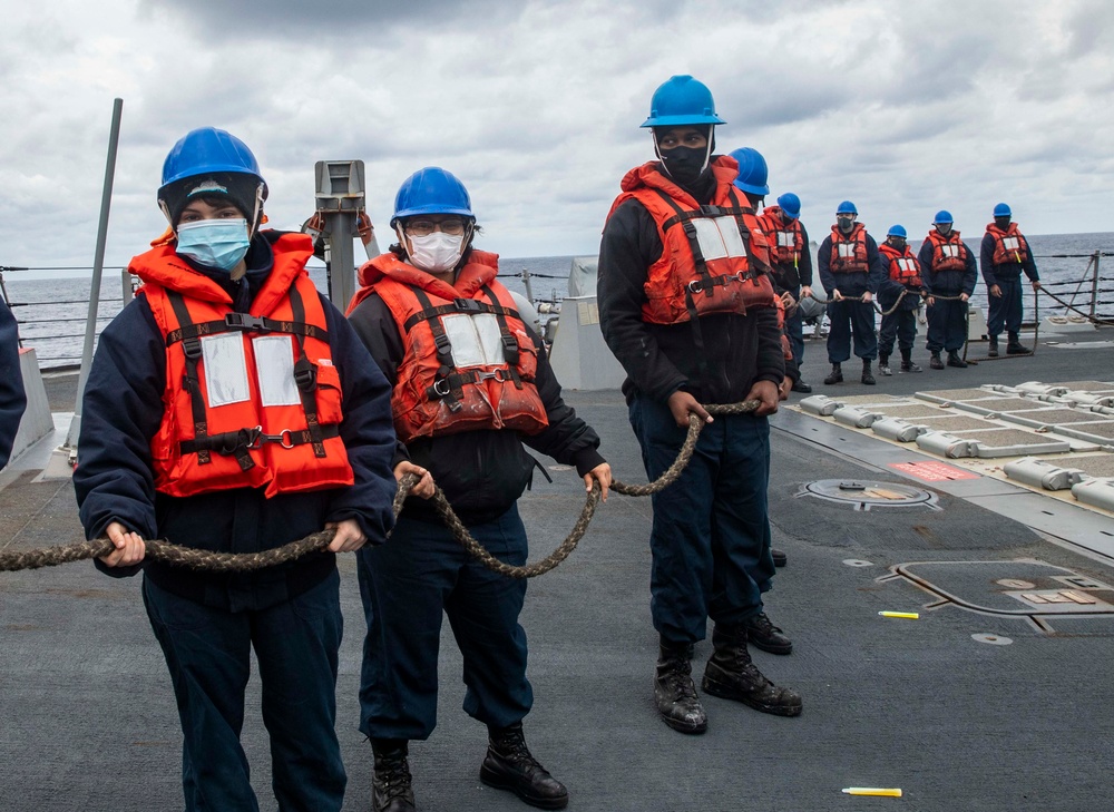 USS Ralph Johnson Conducts Replenishment-at-Sea