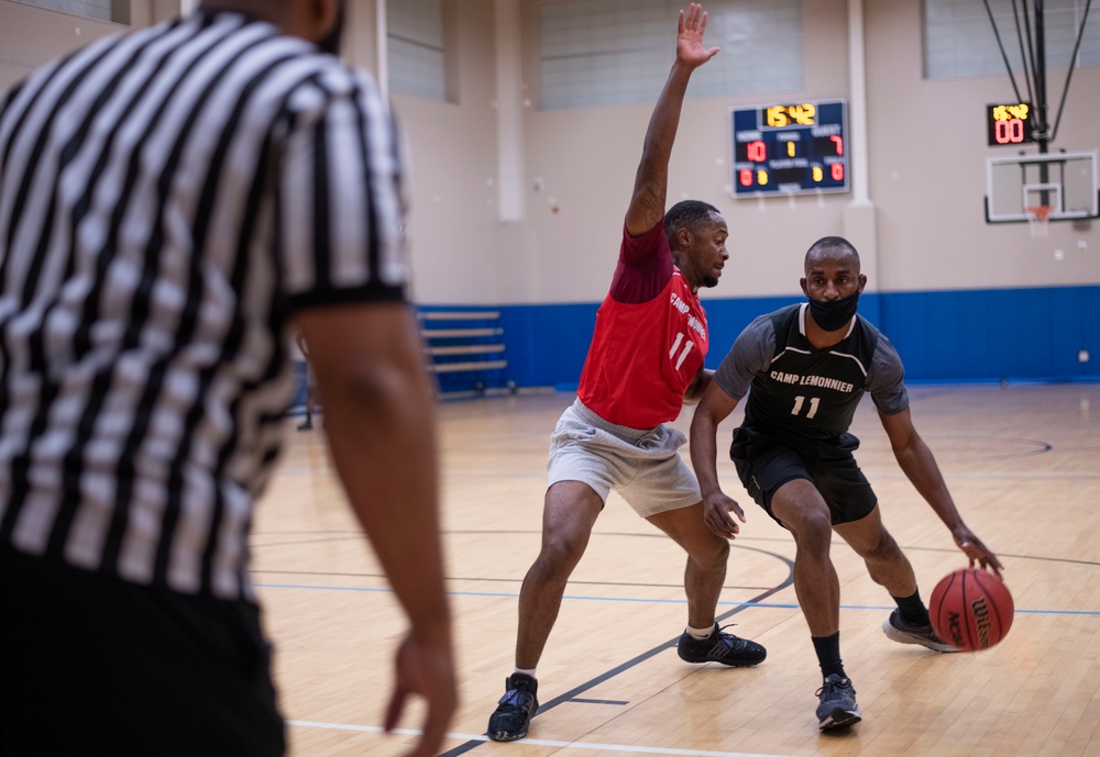 3-on-3 basketball tournament at Camp Lemonnier