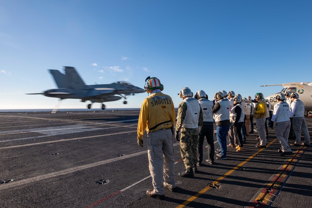 The Harry S. Truman Carrier Strike Group is on a scheduled deployment in the U.S. Sixth Fleet area of operations in support of naval operations to maintain maritime stability and security.