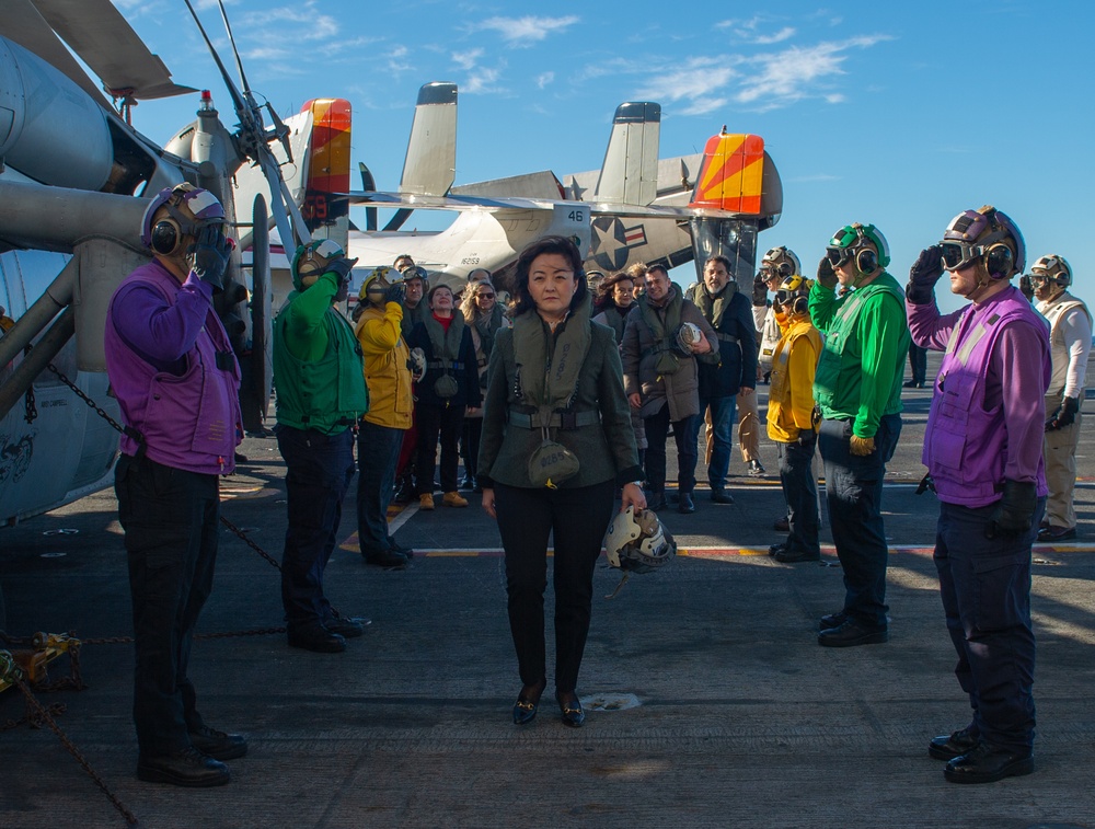 The Harry S. Truman Carrier Strike Group is on a scheduled deployment in the U.S. Sixth Fleet area of operations in support of naval operations to maintain maritime stability and security.