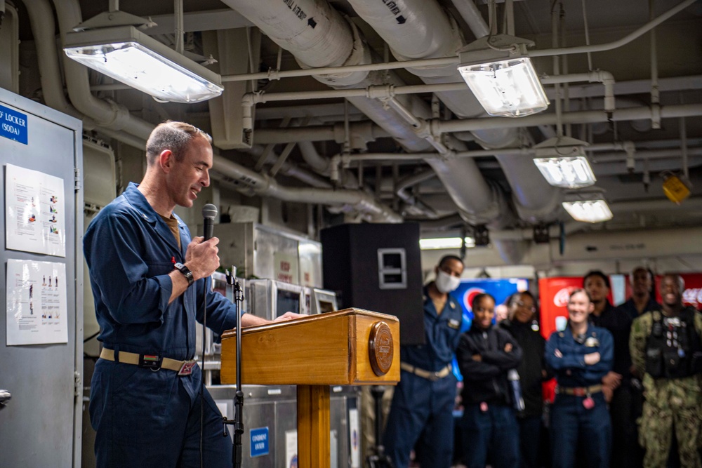 The Harry S. Truman Carrier Strike Group is on a scheduled deployment in the U.S. Sixth Fleet area of operations in support of naval operations to maintain maritime stability and security.