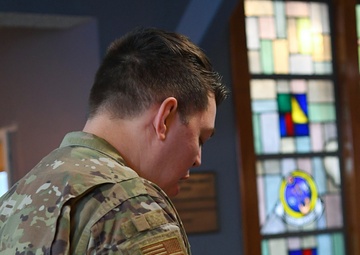 Wing chaplains pass the stole