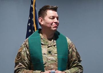 Wing chaplains pass the stole