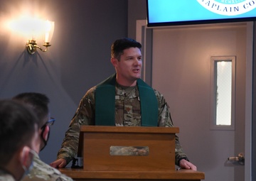 Wing chaplains pass the stole