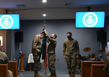 Wing chaplains pass the stole