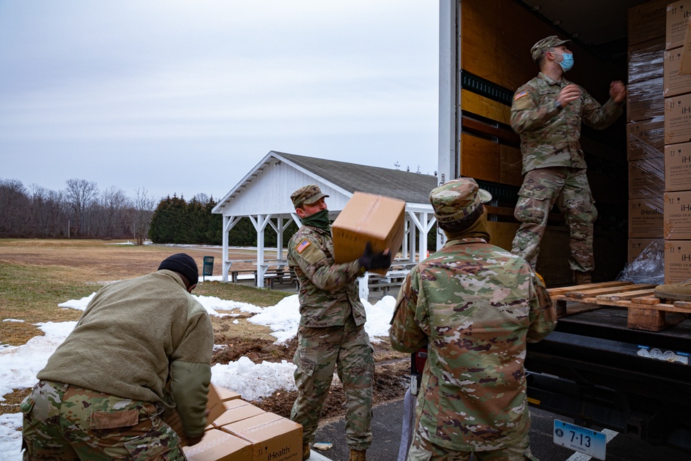 Connecticut's Home Team distribute test kits and masks to stop the spread.