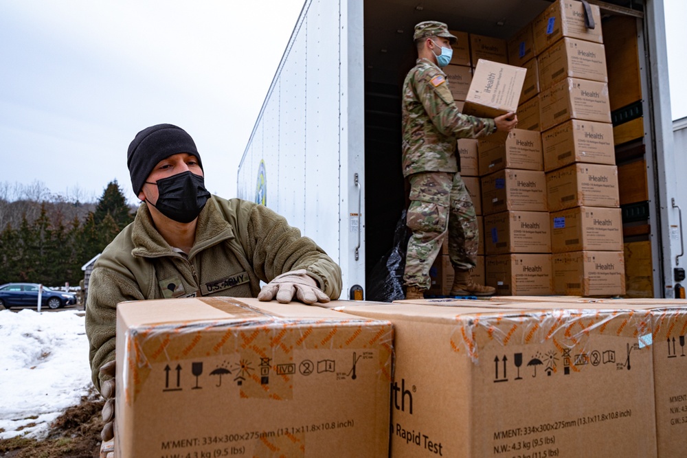Connecticut's Home Team distribute test kits and masks to stop the spread.