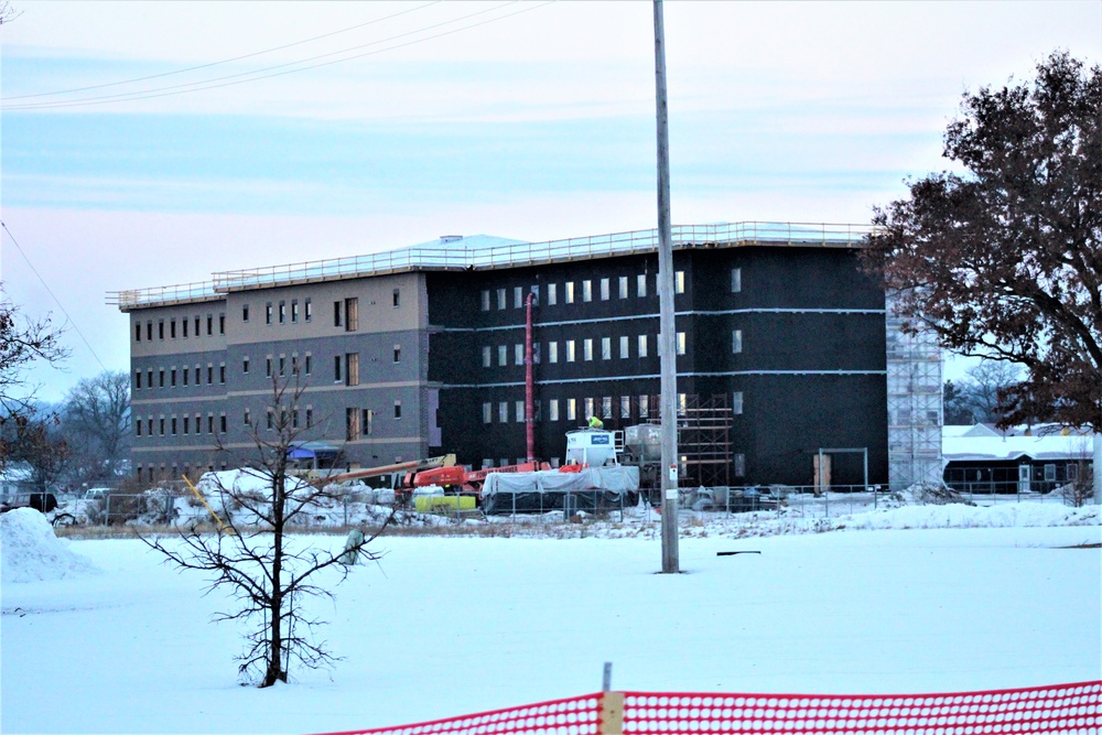 Contractor continues to make progress on new Fort McCoy barracks despite winter’s grip