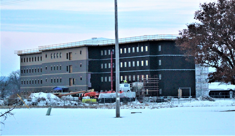 Contractor continues to make progress on new Fort McCoy barracks despite winter’s grip