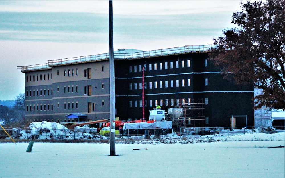 Contractor continues to make progress on new Fort McCoy barracks despite winter’s grip