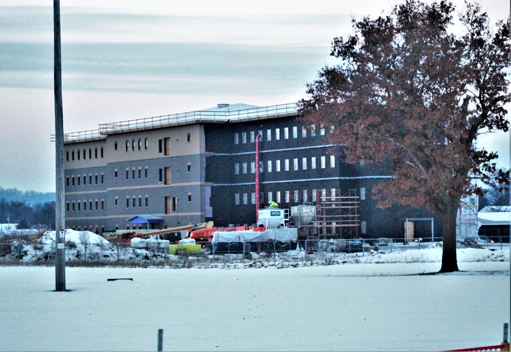 Contractor continues to make progress on new Fort McCoy barracks despite winter’s grip