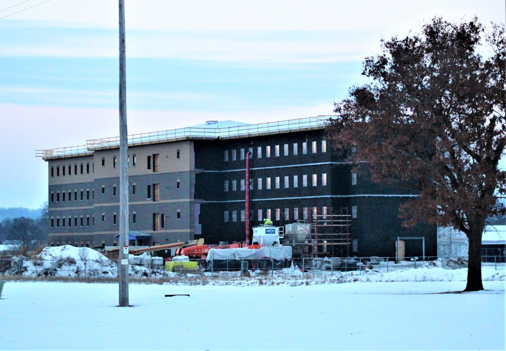 Contractor continues to make progress on new Fort McCoy barracks despite winter’s grip