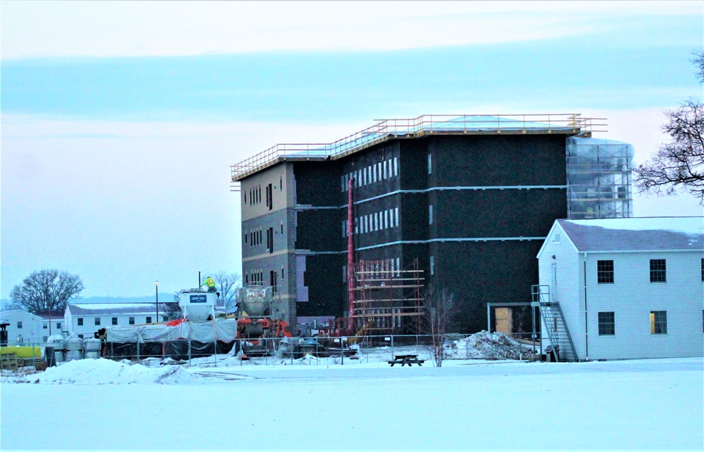 Contractor continues to make progress on new Fort McCoy barracks despite winter’s grip