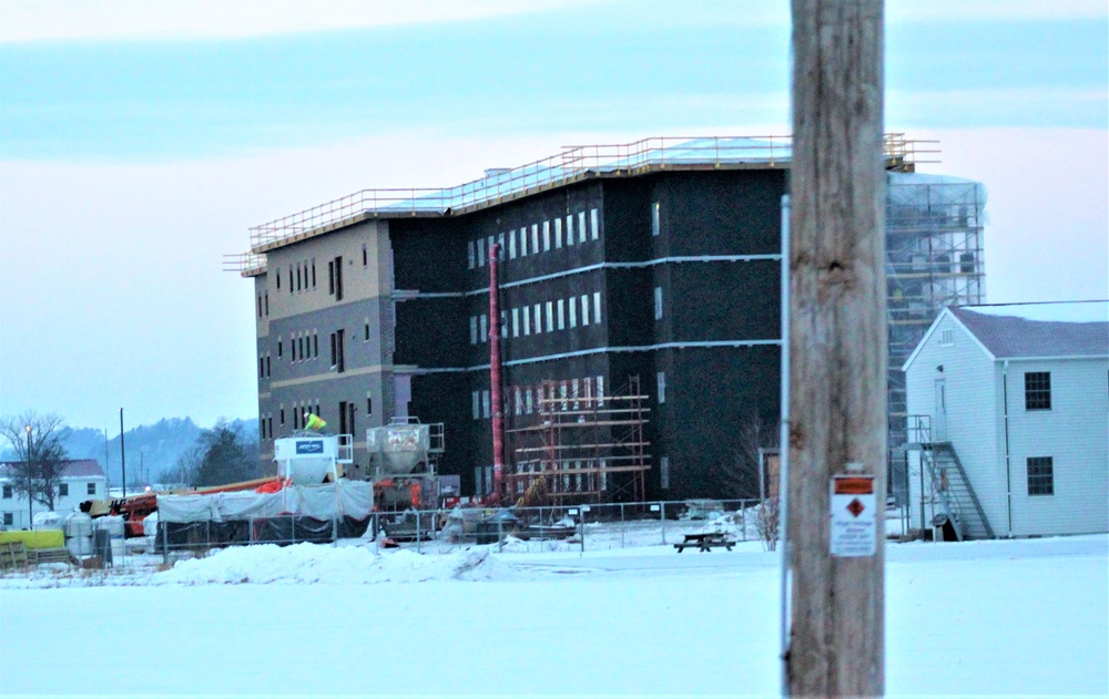 Contractor continues to make progress on new Fort McCoy barracks despite winter’s grip