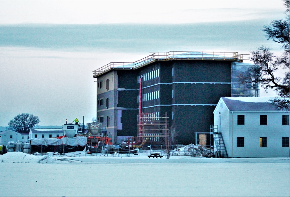 Contractor continues to make progress on new Fort McCoy barracks despite winter’s grip