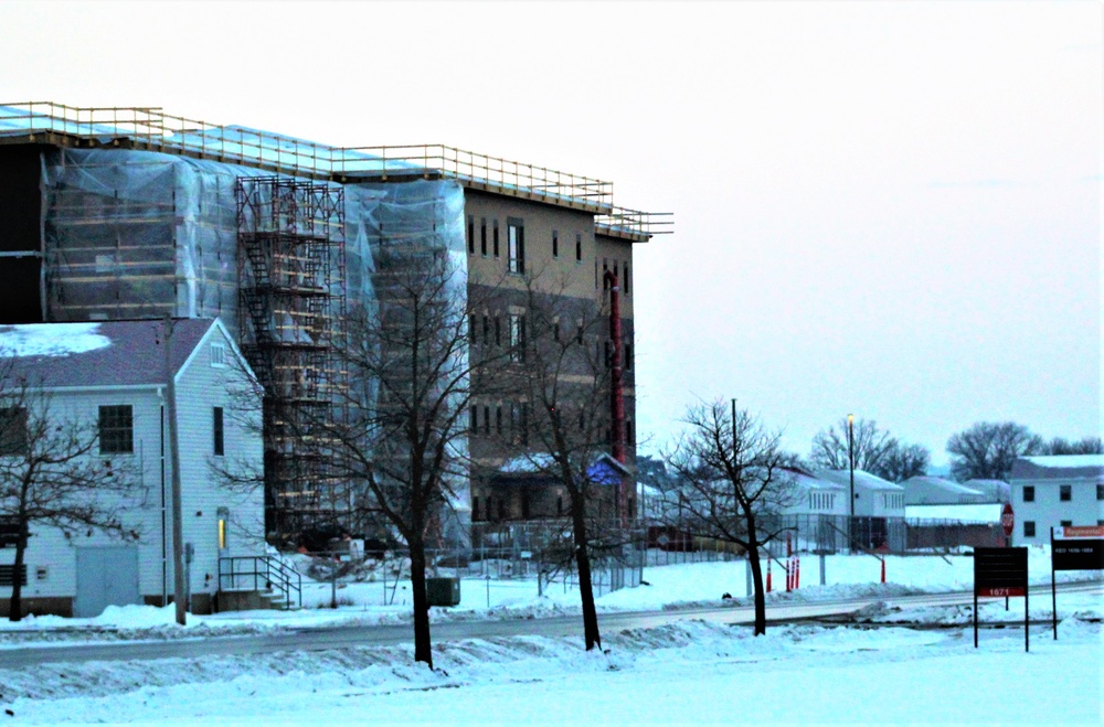 Contractor continues to make progress on new Fort McCoy barracks despite winter’s grip