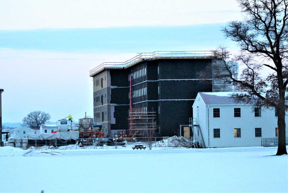 Contractor continues to make progress on new Fort McCoy barracks despite winter’s grip