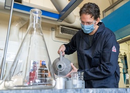 Harvey pours liquid nitrogen