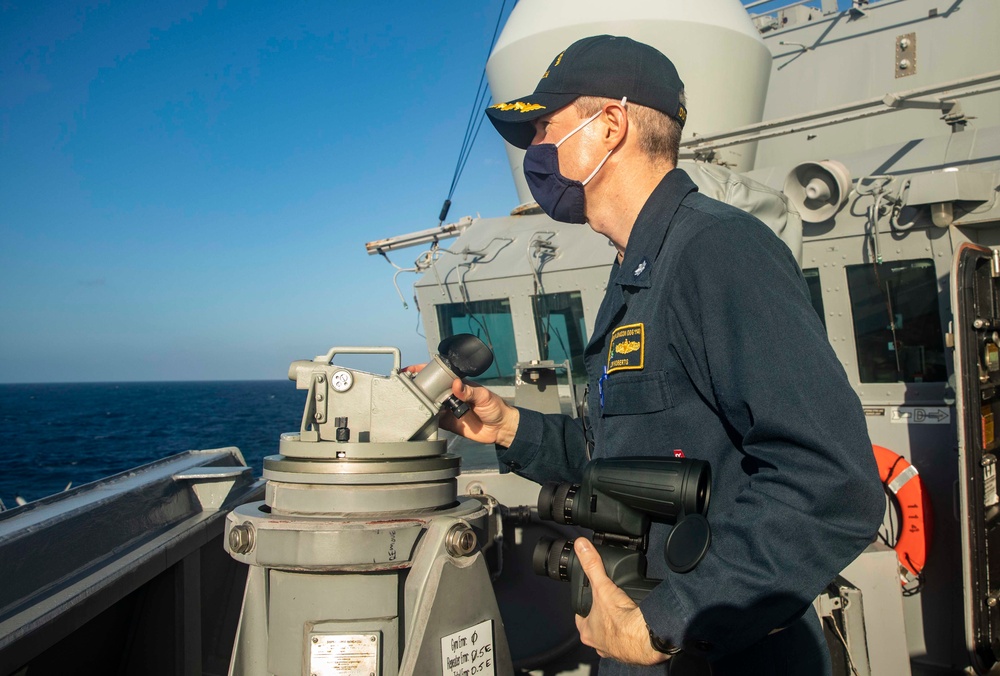 Sailors Aboard USS Ralph Johnson (DDG 114) Stand Watch