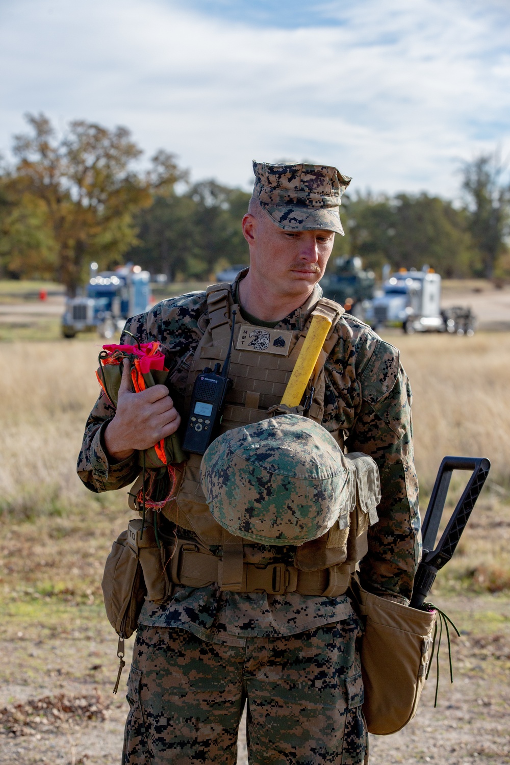 U.S. Marines and Sailors with Marine Wing Support Squadron 373 set up for a FARP during Steel Knight 22