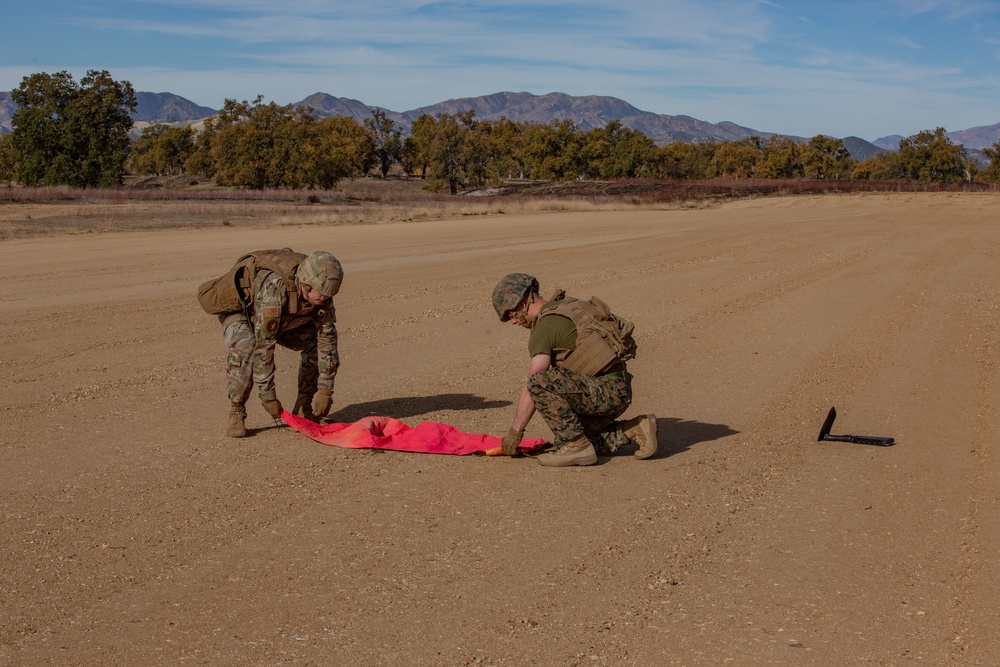 U.S. Marines and Sailors with Marine Wing Support Squadron 373 set up for a FARP during Steel Knight 22