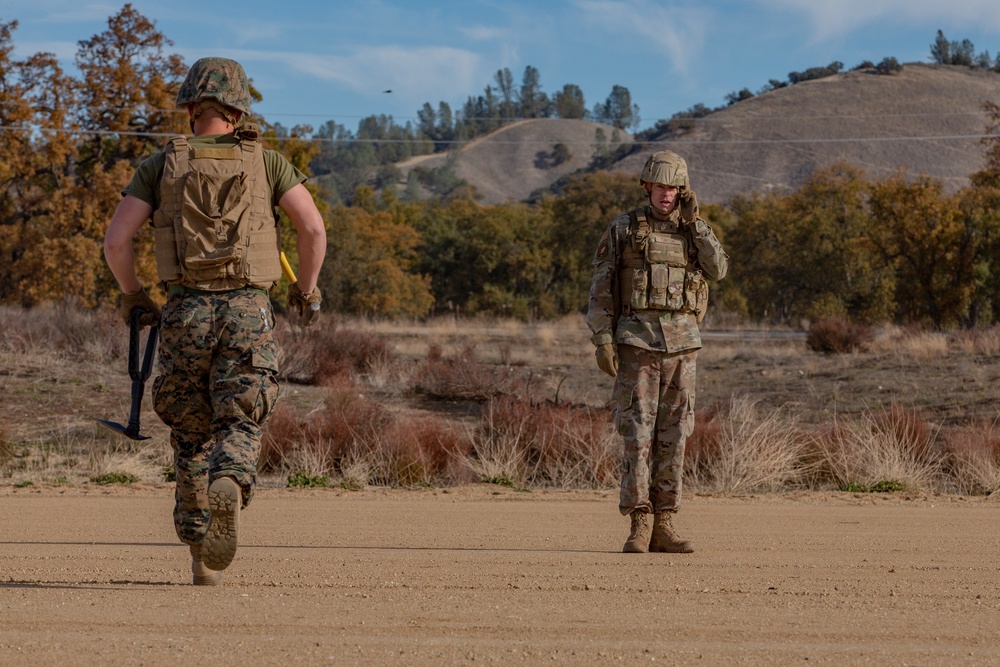 U.S. Marines and Sailors with Marine Wing Support Squadron 373 set up for a FARP during Steel Knight 22