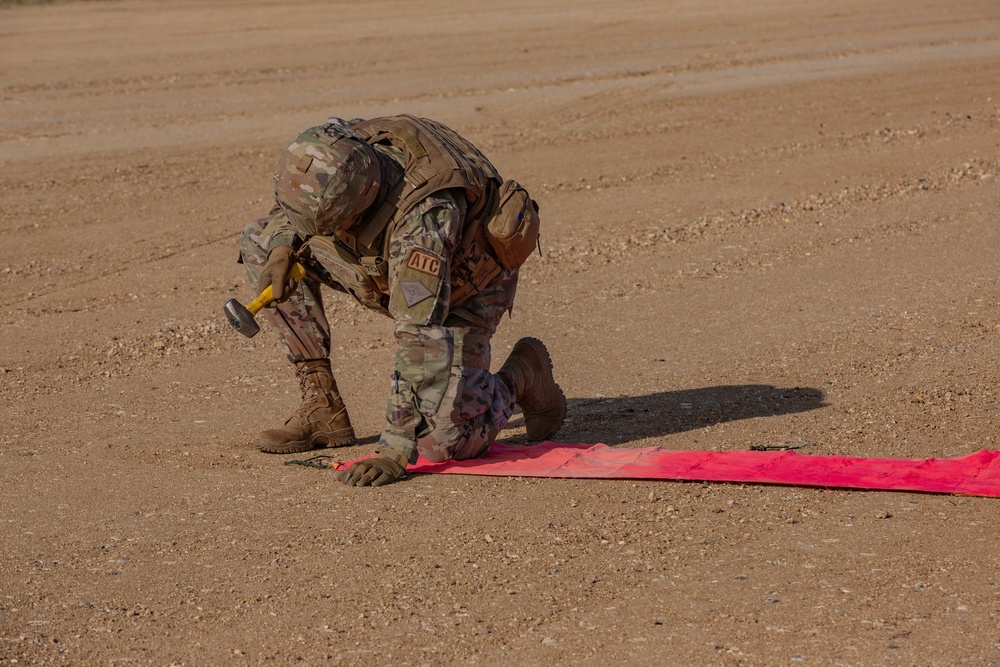 U.S. Marines and Sailors with Marine Wing Support Squadron 373 set up for a FARP during Steel Knight 22