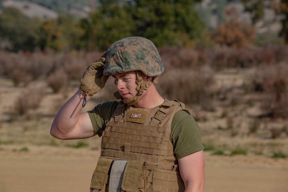 U.S. Marines and Sailors with Marine Wing Support Squadron 373 set up for a FARP during Steel Knight 22