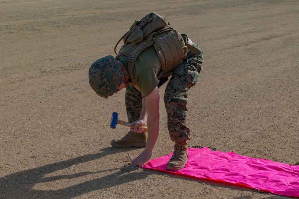 U.S. Marines and Sailors with Marine Wing Support Squadron 373 set up for a FARP during Steel Knight 22