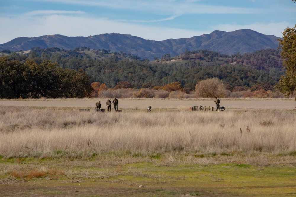 U.S. Marines and Sailors with Marine Wing Support Squadron 373 set up for a FARP during Steel Knight 22