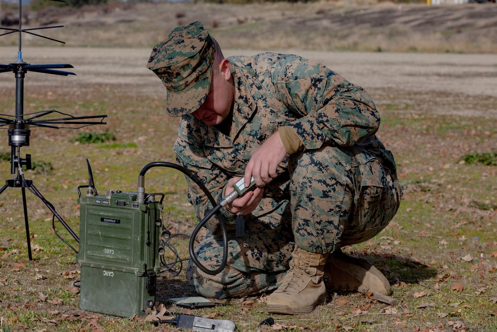 U.S. Marines and Sailors with Marine Wing Support Squadron 373 set up for a FARP during Steel Knight 22