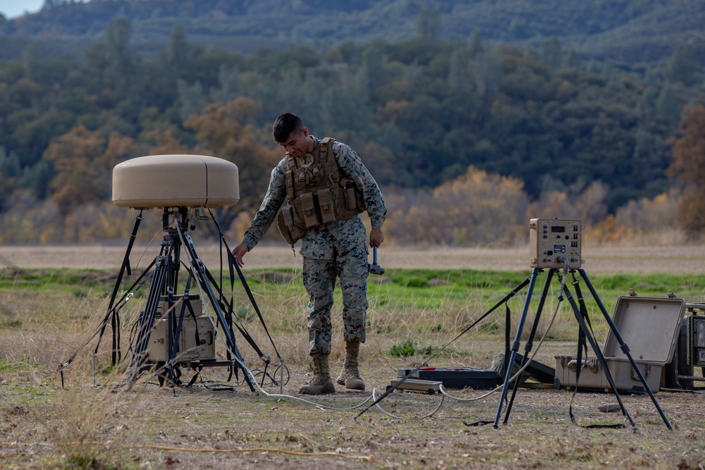 U.S. Marines and Sailors with Marine Wing Support Squadron 373 set up for a FARP during Steel Knight 22