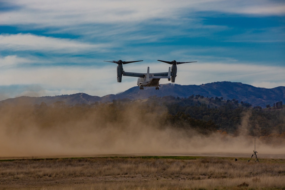 U.S. Marines and Sailors with Marine Wing Support Squadron 373 set up for a FARP during Steel Knight 22