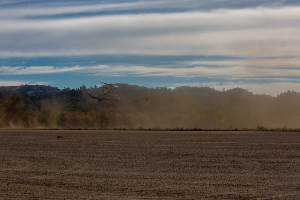 U.S. Marines and Sailors with Marine Wing Support Squadron 373 set up for a FARP during Steel Knight 22