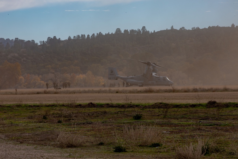 U.S. Marines and Sailors with Marine Wing Support Squadron 373 set up for a FARP during Steel Knight 22