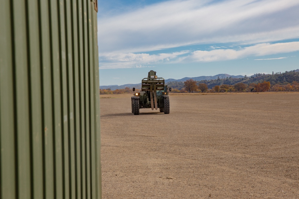 U.S. Marines and Sailors with Marine Wing Support Squadron 373 set up for a FARP during Steel Knight 22