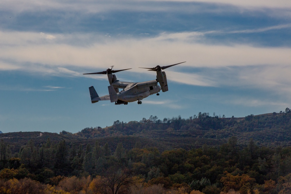 U.S. Marines and Sailors with Marine Wing Support Squadron 373 set up for a FARP during Steel Knight 22