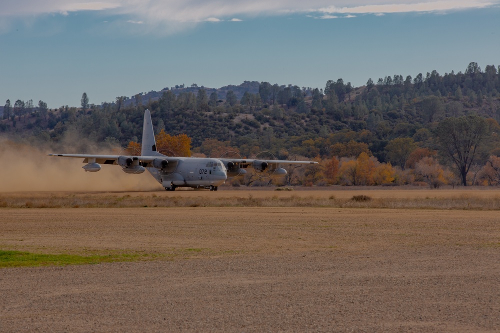 U.S. Marines and Sailors with Marine Wing Support Squadron 373 set up for a FARP during Steel Knight 22