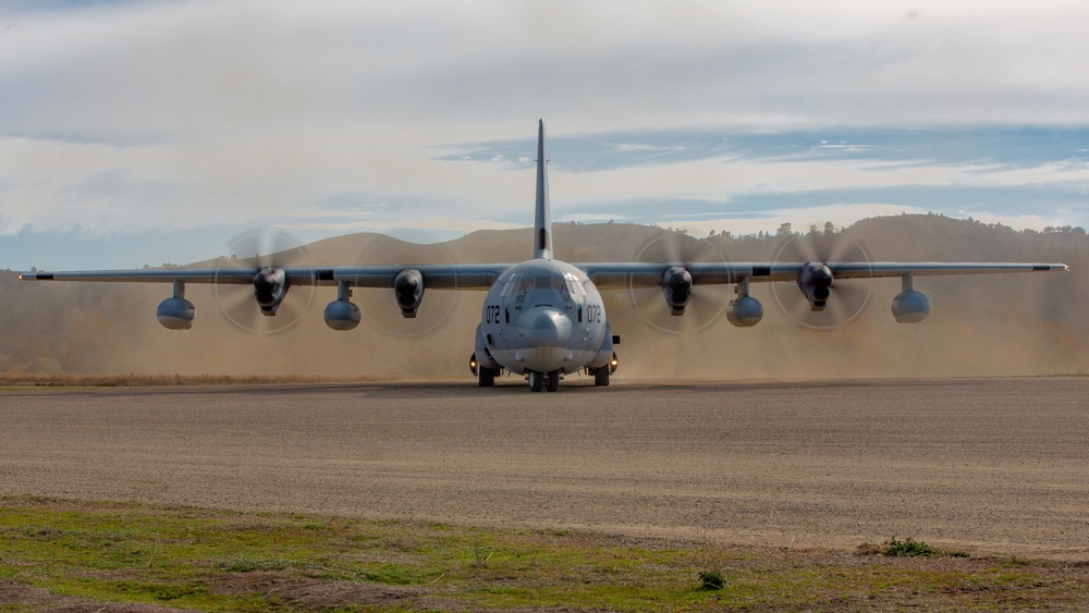 U.S. Marines and Sailors with Marine Wing Support Squadron 373 set up for a FARP during Steel Knight 22