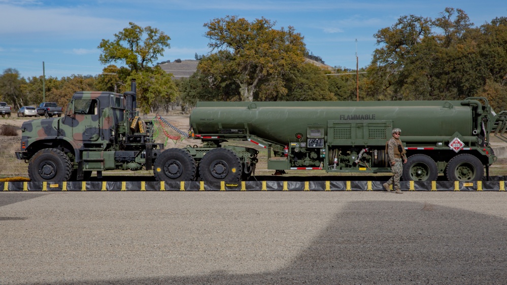 U.S. Marines and Sailors with Marine Wing Support Squadron 373 set up for a FARP during Steel Knight 22