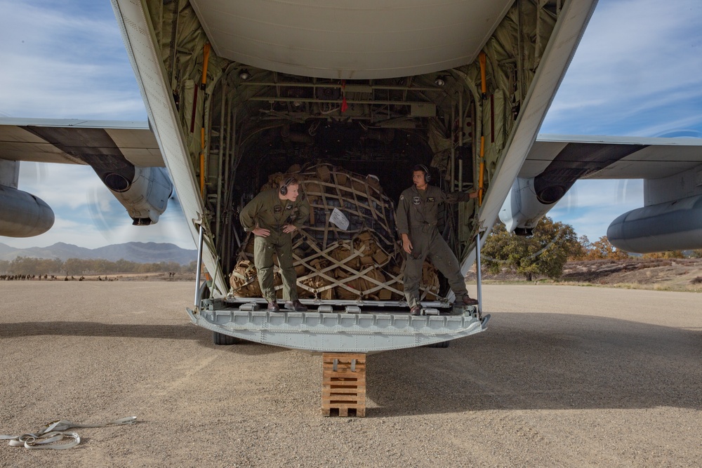 U.S. Marines and Sailors with Marine Wing Support Squadron 373 set up for a FARP during Steel Knight 22