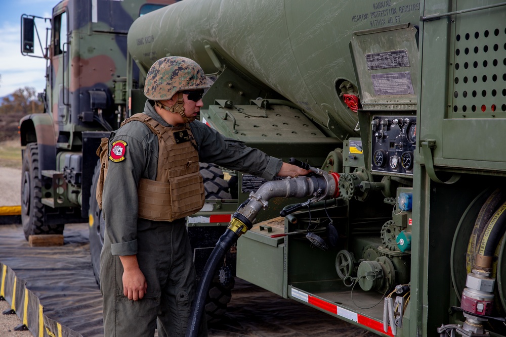 U.S. Marines and Sailors with Marine Wing Support Squadron 373 set up for a FARP during Steel Knight 22