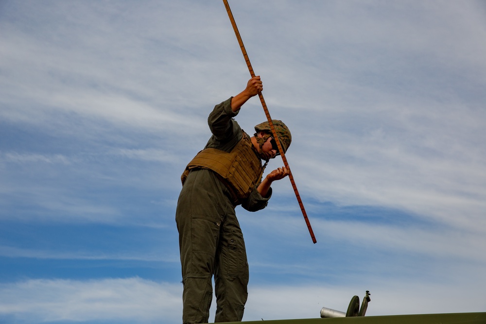 U.S. Marines and Sailors with Marine Wing Support Squadron 373 set up for a FARP during Steel Knight 22