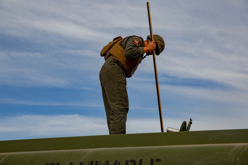 U.S. Marines and Sailors with Marine Wing Support Squadron 373 set up for a FARP during Steel Knight 22