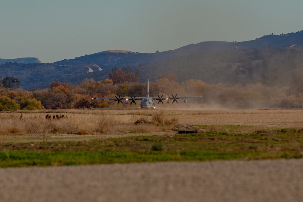 U.S. Marines and Sailors with Marine Wing Support Squadron 373 set up for a FARP during Steel Knight 22